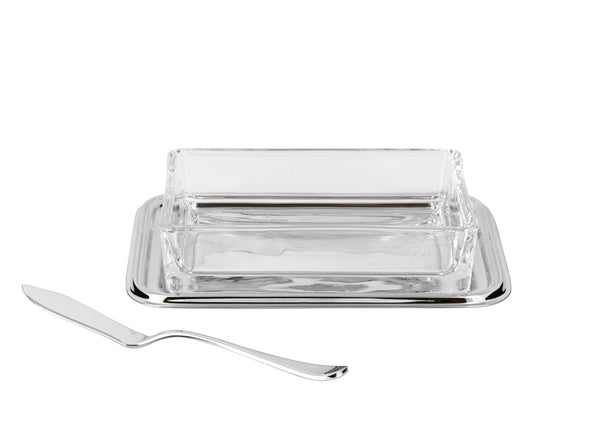 English Butter dish with knife